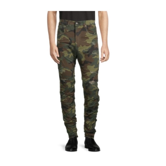 R13 ​Skywalker ​Distressed Camo Jeans - Picture 1 of 7